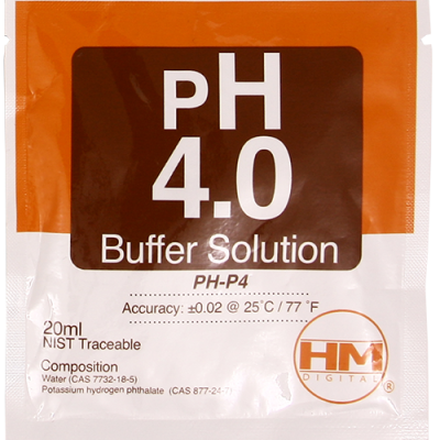 pH 4.0 buffer solution - 20 packets of 20 ml